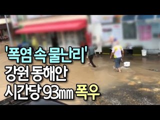 '폭염 속 물난리' 강원 동해안 시간당 93㎜ 폭우…피해 속출 / 연합뉴스 (Yonhapnews)