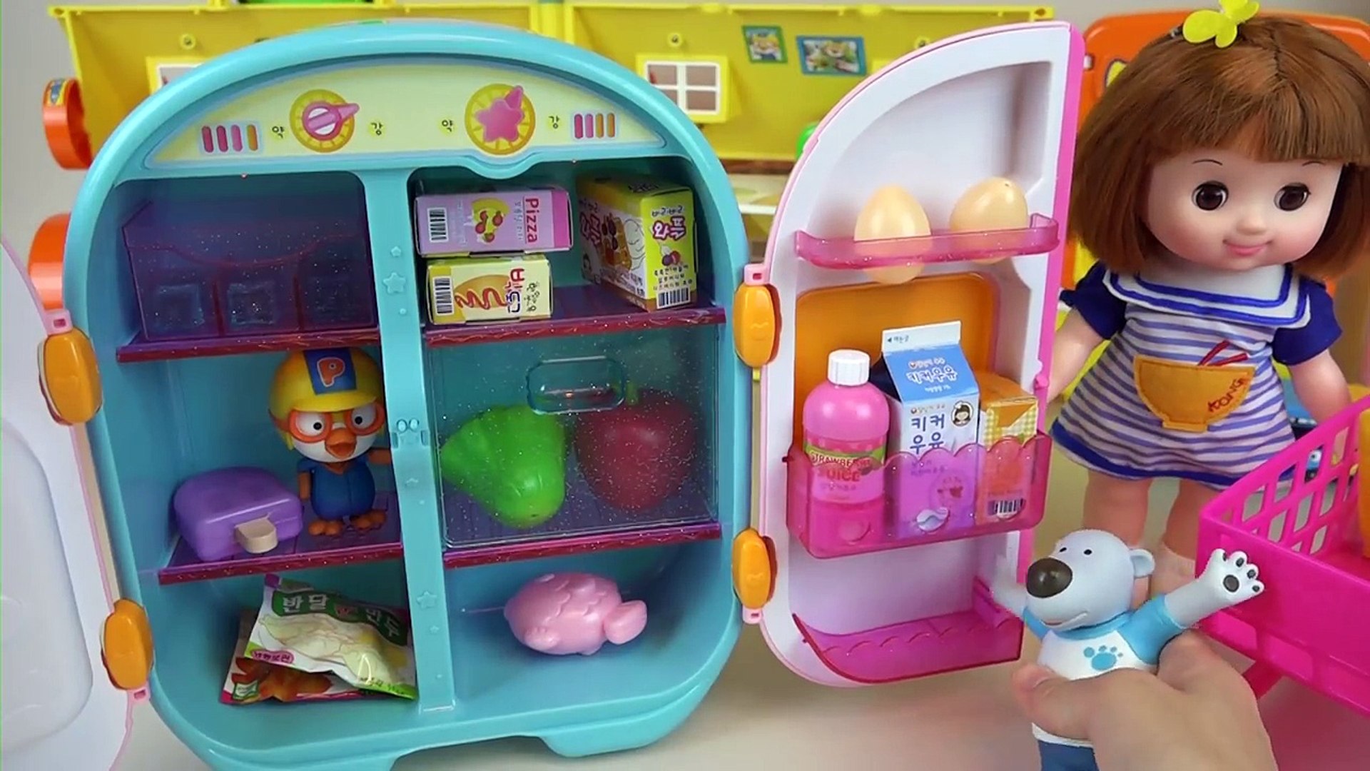 baby doll refrigerator and food toys play