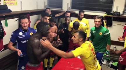 Lyon-Duchère AS - La joie du vestiaire après la victoire contre l'USCO Boulogne