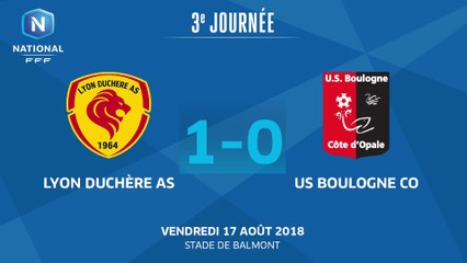 J3 : Lyon Duchère AS - US Boulogne CO (1-0), le résumé
