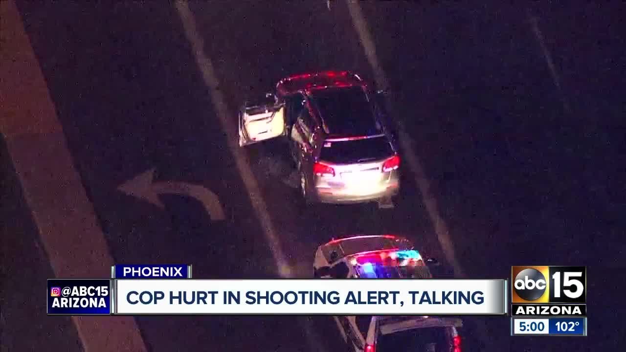 Injured Phoenix officer is alert and talking af...