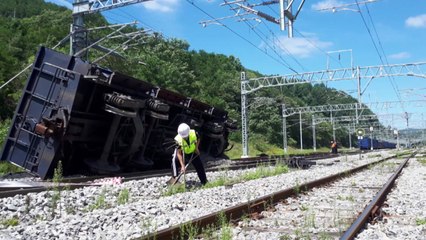 정선 태백선 화물열차 탈선...복구 완료 / YTN