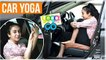 Car Yoga | How To Do Yoga In The Car | Travel Yoga Video | Yoga On The Go With AJ | Yoga For Travel