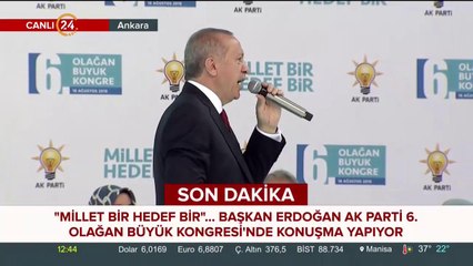 Başkan Erdoğan AK Parti 6. Olağan Kongresi'nde konuşuyor