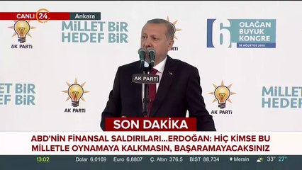Başkan Erdoğan AK Parti 6. Olağan Büyük Kongresi'nde konuşuyor