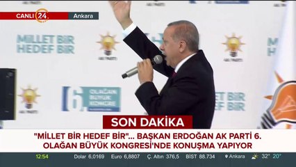 Başkan Erdoğan AK Parti 6. Olağan Büyük Kongresi'nde konuşuyor