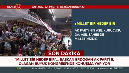 Başkan Erdoğan AK Parti 6. Olağan Büyük Kongresi'nde konuşuyor