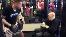 This 88 -year-old man is battling Parkinson's disease and still hitting the pads!Respect!credit: Fit 4 Boxing Club and Rock Steady Boxing Pittsburgh