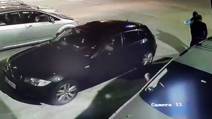 Bayram yolculuğunda hırsızların kurbanı oldu...Dinlenme tesislerindeki hırsızlık kamerada