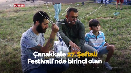 Çanakkale'de helyum balonuyla uzaya şeftali bırakıldı