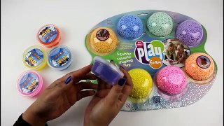 Play Foam and Colorful Slime Playtime Pink Purple Orange Yellow Blue