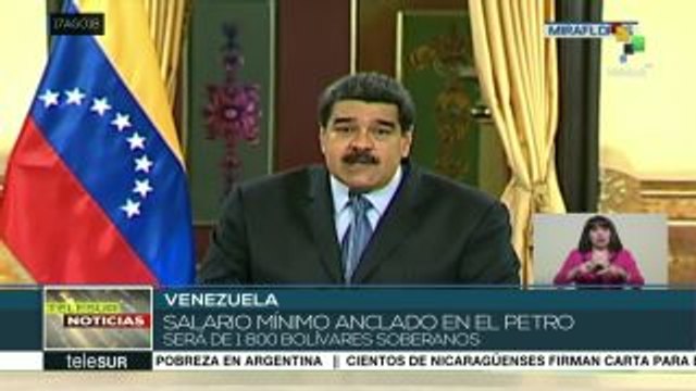 Venezuela: nuevo salario mínimo será de 1.800 bolívares soberanos