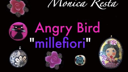 Angry Bird polymer clay cane tutorial Millefiori