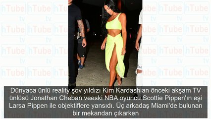 Kim Kardashian oldukça iddialı! Derin yırtmaçlı kıyafetiyle olay oldu