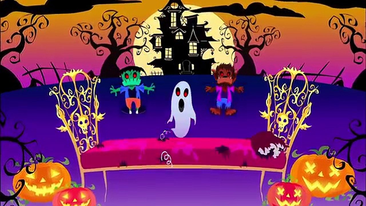 5 Little Monsters Jumping on The Bed | Halloween Songs | by Little Angel