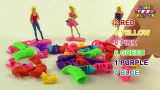 BARBIE shoes Fun Learning Contest | Learn Colours with Dolls | Learning Colors for Kids To