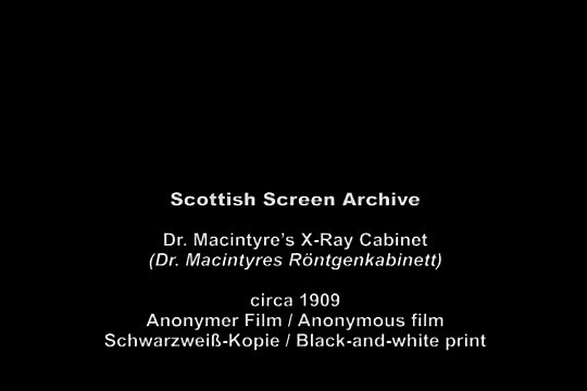 1909 Dr. Macintyre's X-Ray Cabinet