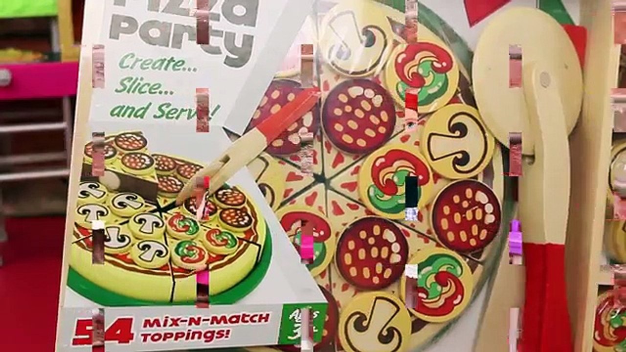 PIZZA PARTY Melissa & Doug Wooden Pizza Slice & Cut Play Food Toddler Toy with Frozen Barb