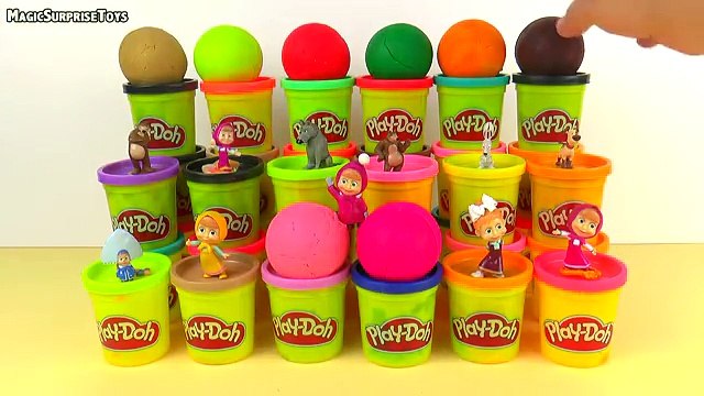 Play doh surprise eggs Masha i medved Маша и Медведь PlayDoh сюрприз яйца 2