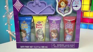 Sofia the First & Friends Learn Colors with Bath Paint!