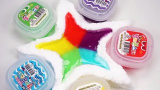 How To Make Clay Slime Rainbow Star Glitter Color Slime Toy Play DIY