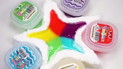 How To Make Clay Slime Rainbow Star Glitter Color Slime Toy Play DIY