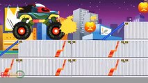 Monster Trucks Cartoons For Children Scary Trucks For Kids vs Police Car Halloween | BinBi