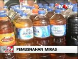 Ratusan Ribu Botol Miras Dimusnahkan Petugas di Sejumlah Daerah