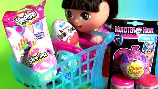 SURPRISE EGGS Dora the Explorer Kinder Shopkins Egg 5 Mashems Fashems Disney Princess Chup