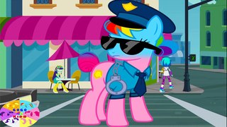 My Little Pony Transforms Color Swap Mane 6 Princess MLP Police Coloring Videos For Kids