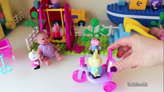Baby Dolls Peppa Pig Construciton Set Playground Swing and Slide