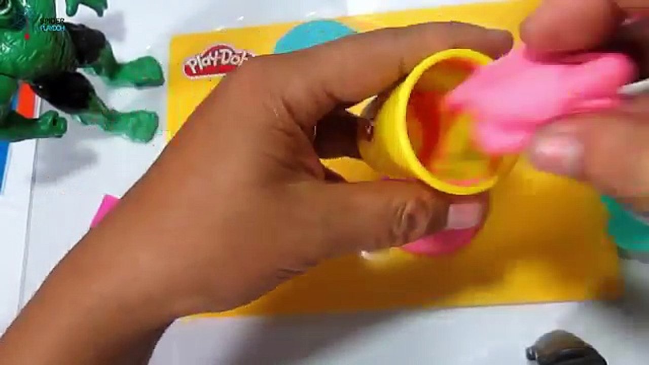 Spiderman Play Doh| Hulk Cream Cake Rainbow Stars Play Doh Modeling Clay Creative Fun For
