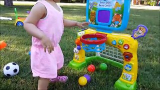Toddlers Learning and Playing Sports At The Park Vtech Smart Shots Sports Center