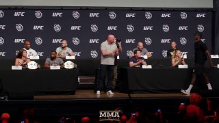 Derek Brunson vs. Israel Adesanya UFC 25th Anniversary Press Conference Staredown - MMA Fighting