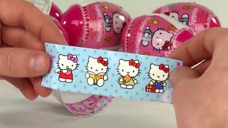 Hello Kitty Surprise Basket Play Doh Eggs Kinder Candy Plastic Surprise Eggs!!