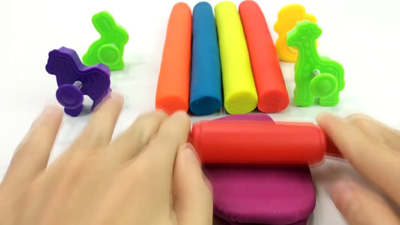 Learn Colors with Play Doh and Horse Rabbit Molds Fun for Children - Numbers and Creative for Kids
