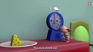 Hickory Dickory Dock Kids Nursery Rhyme With Lyrics 3D Animated Children Rhymes