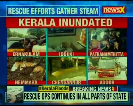 Kerala Floods: Rescue operations continues in all parts of state; most of the districts on orange alert