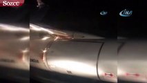 Rusya'da motoru alev alan uçak paniğe neden oldu