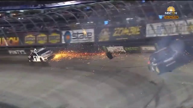 NASCAR Monster Cup Series 2018 Bristol Busch Truex Jr Huge Crash