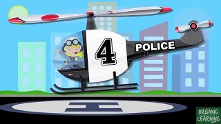 Police Helicopters Teaching Numbers 1 to 10 Helicopter Number Counting for Kids