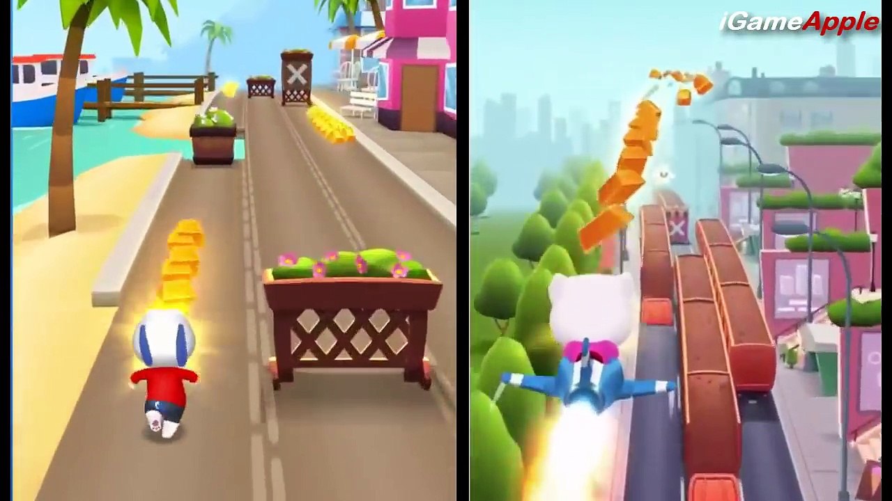 Talking Tom Gold Run HANK, GINGER VS ANGELA iPad Gameplay HD