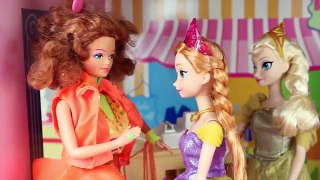 Frozen Elsa & Anna Dolls PINK Coronation Dress and Barbie Mall Clothes Shopping NEW Disney