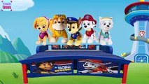 Five Little Paw Patrol Plush Toys Jumping on The Bed | 5 Little Monkeys Jumping On The Bed