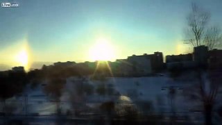 Halo sun dog in Moscow
