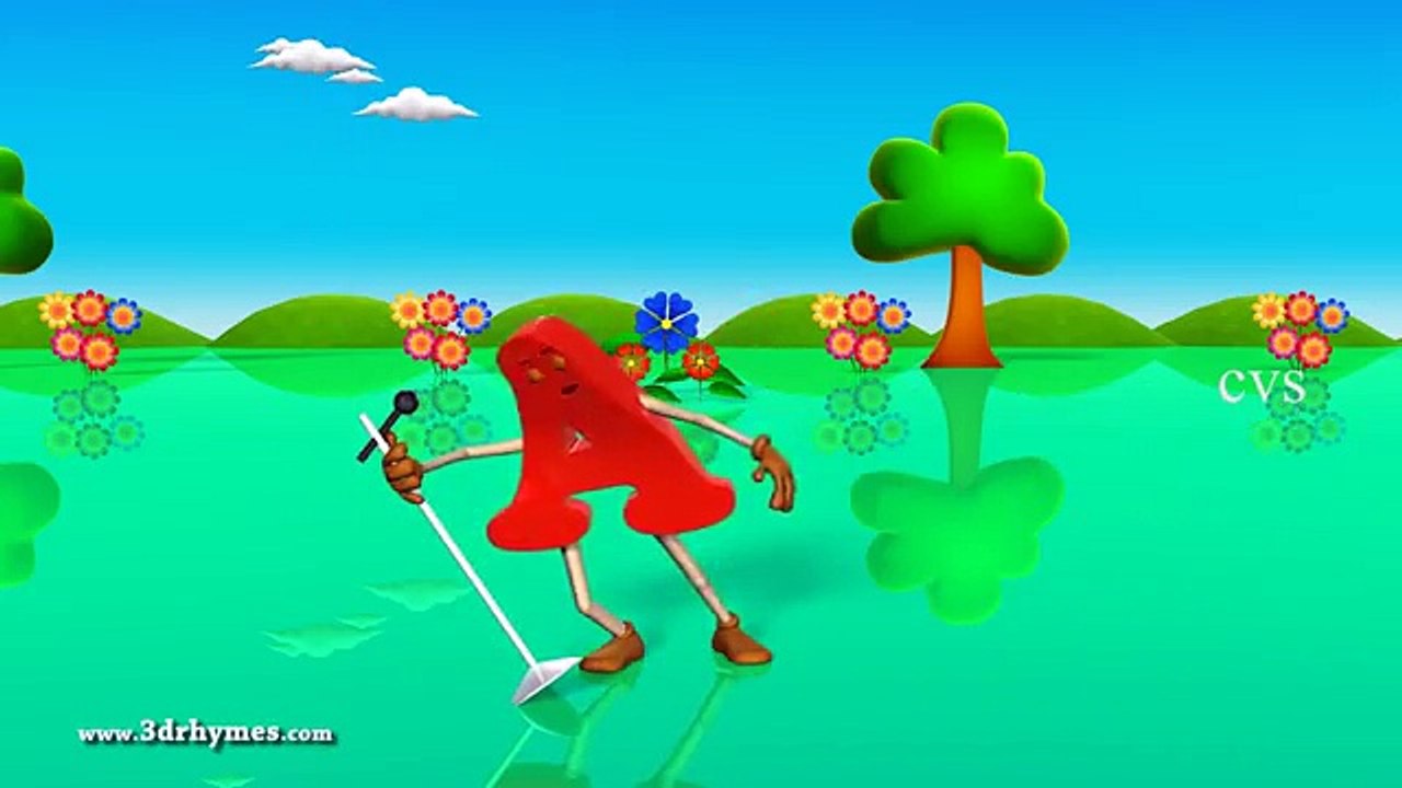 Learn English Alphabet letter A song for children 3D Animation Nursery rhymes