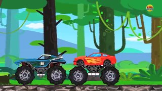 Kids Rhymes | Monster Trucks | Racing videos for children | High speed chase | cartoon tru