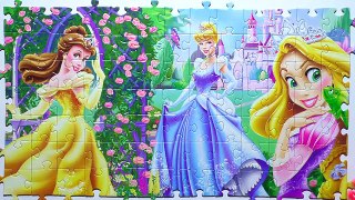 Disney Princess Puzzle Games Rompecabezas de Rapunzel, Cinderella, Belle Kids Learning Toy