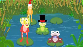 Five Little Frogs | Kindergarten Nursery Rhymes For Toddlers | Fun Videos For Children by