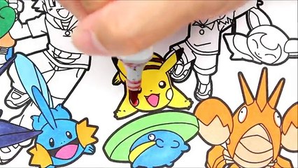 Pokemon Coloring book pages for kids speed coloring Ash and friends with Pikachu